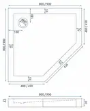 Душевой поддон REA DIAMOND 90X90 WHITE (REA-K6522)