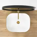 Умывальник (раковина) REA FLORIA BRUSHED GOLD WHITE накладной (REA-U0027)