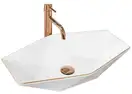 Rea Vegas Rose Gold Edge Умивальник, білий/рожеве золото (REA-U5605)