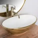 Rea Pamela Gold White Умивальник накладний, білий/золото (REA-U6345)