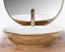 Rea Pamela Gold White Умивальник накладний, білий/золото (REA-U6345)