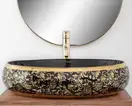 Умывальник (раковина) REA MERYL BLACK / GOLD накладной черный/золотой (REA-U8811)