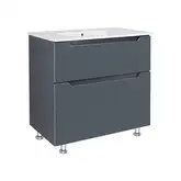Комплект Qtap Albatross 810х825х460 Graphite тумба напольная + раковина врезная  QT1471TNВ8023080CG