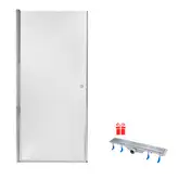 Набор Qtap дверь в нишу Presto CRM208.P5 80х185 см, стекло Pear 5 мм + трап линейный Dry FB304-600 линейный с сухим затвором и нержавеющей решеткой 600х73 мм (QTDRYFB304600PRECRM208P5)