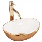 Умывальник (раковина) REA SOFIA MINI GOLD WHITE накладной (REA-U6334)