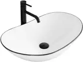 Умывальник (раковина) REA ROYAL WHITE BLACK EDGE накладной (REA-U8569)