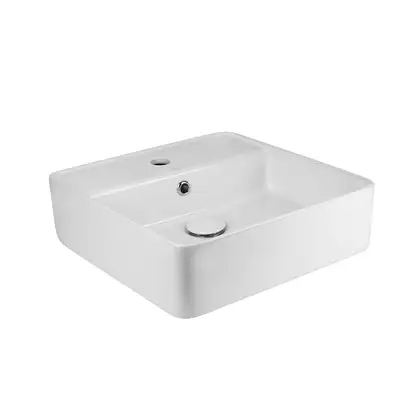 Раковина-чаша Qtap Crow 420х420х145 White с донным клапаном QT0511A054TW