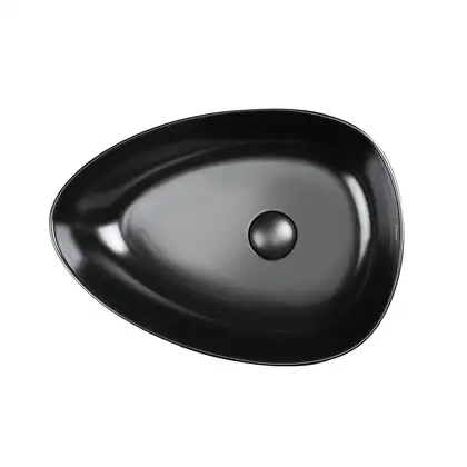 Раковина Qtap Leo 400x350x160 Matt black с донным клапаном QT1111A053MB