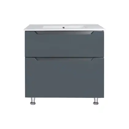 Комплект Qtap Albatross 810х825х460 Graphite тумба напольная + раковина врезная  QT1471TNВ8023080CG