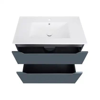 Комплект Qtap Albatross 810х825х460 Graphite тумба напольная + раковина врезная  QT1471TNВ8023080CG