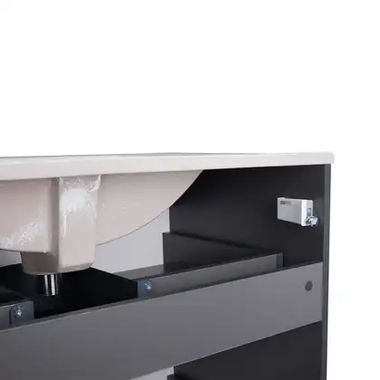 Комплект Qtap Albatross 810х825х460 Graphite тумба напольная + раковина врезная  QT1471TNВ8023080CG