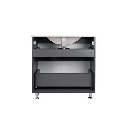 Комплект Qtap Albatross 810х825х460 Graphite тумба напольная + раковина врезная  QT1471TNВ8023080CG