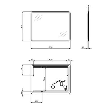Зеркало Qtap Tern 600x800 с LED-подсветкой, Reverse QT177814276080W