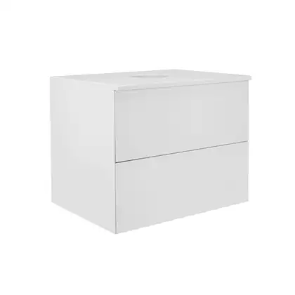 Тумба подвесная Qtap Tern 600х476х469 White со столешницей и полотенцедержателем QT1774TPЛ601W (QT1779TPL601W)