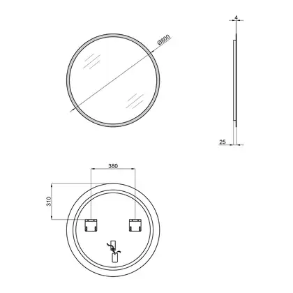 Зеркало Qtap Virgo R800 с LED-подсветкой QT1878250680W