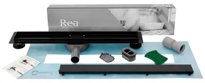 Трап для душа REA NEO PRO BLACK 2в1 черный 80 см (REA-G8907)