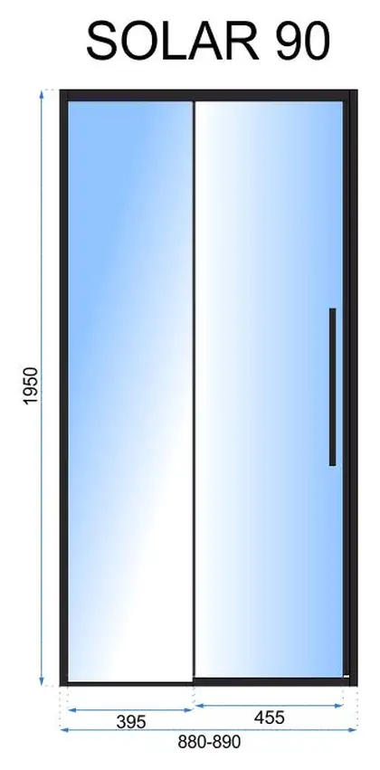 Душевая дверь REA SOLAR BLACK 90 (REA-K6319)