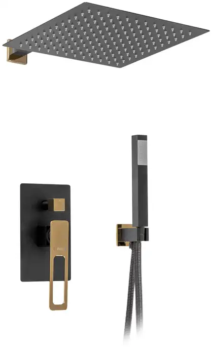 Душевой гарнитур скрытого монтажа REA SOHO BLACK AND GOLD (REA-P6950)