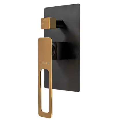 Душевой гарнитур скрытого монтажа REA SOHO BLACK AND GOLD (REA-P6950)