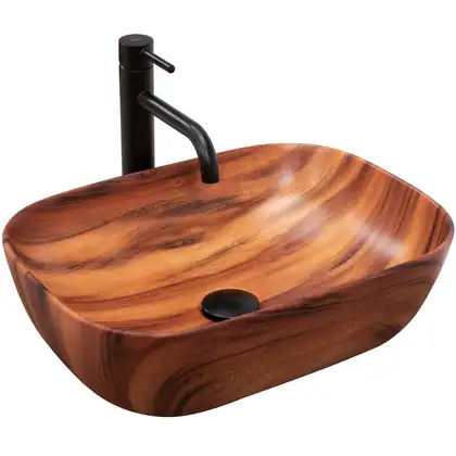 Rea Belinda Wood Matt Умивальник накладний, чорний матовий (REA-U5051)