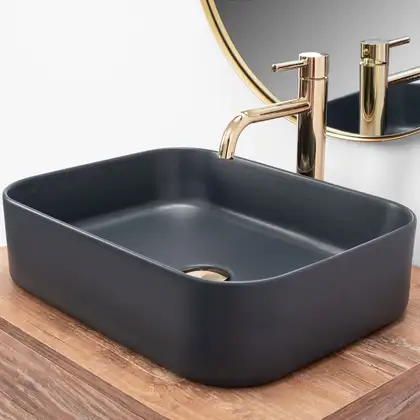 Умывальник (раковина) REA KAYA NAVY BLUE MAT накладний (REA-U5656)