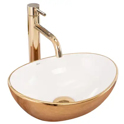 Умывальник (раковина) REA SOFIA MINI GOLD WHITE накладной (REA-U6334)