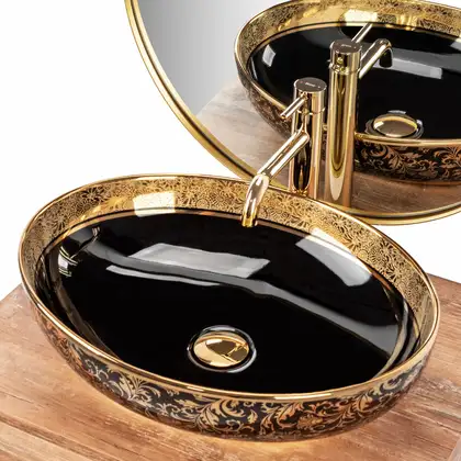 Умывальник (раковина) REA MARGOT GOLD BLACK накладной (REA-U8978) Умывальник (раковина) REA MARGOT GOLD BLACK накладной (REA-U8978)