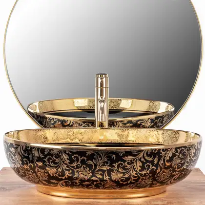 Умывальник (раковина) REA MARGOT GOLD BLACK накладной (REA-U8978) Умывальник (раковина) REA MARGOT GOLD BLACK накладной (REA-U8978)