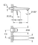 Змішувач для раковини прихованого монтажу Grohe Eurostyle (19571003)