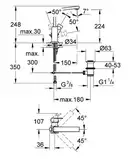 Grohe Eurocube Смеситель для умывальника L-Size, хром (23135000)