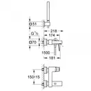 Grohe Eurocube Змішувач для ванни, хром (23141000)