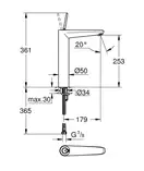Змішувач одинважільний для раковини Grohe Eurodisc Joy XL-size (23428000)