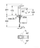 Grohe Eurocube Змішувач для раковини M-розміру, хром (23446000)