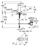 Змішувач для умивальника Grohe BauEdge M-Size, хром (23758000)