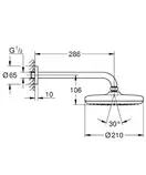 Верхній душ з настінним кронштейном Grohe New Tempesta Classic (26411000)