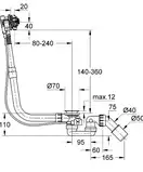 Сифон для ванни без комплекту верхньої монтажної частини GROHE Talentofill (28990000) напівавтомати
