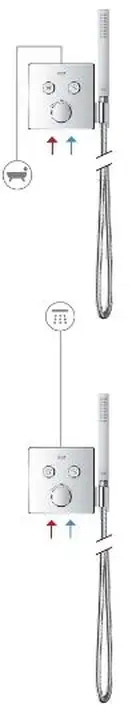 Grohe Grohtherm SmartControl, термостат на 2 виходи, хром (29125000)