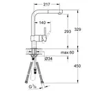 Grohe Minta Змішувач для кухні, висувний вилив (32168000)