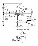 Змішувач для раковини S-розміру Grohe Eurosmart (33265002)