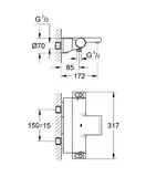 Grohe Grohtherm 2000 NEW Термостат для ванны, хром (34464001)