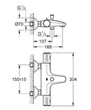 Grohe Grohtherm 800 Термостат для ванни, хром (34576000)