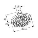 Верхній душ A-QA ECO, 250мм 6652105-00, KLUDI (6652105-00)