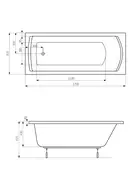 Roca Linea Ванна прямокутна 170x70 см, біла (A24T034000)