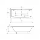 Roca VITA Ванна акрилова прямокутна 180x80 см (A24T074000)