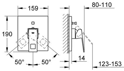 Grohe Eurocube Смеситель для ванны, хром (19896000)