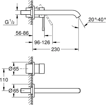 Змішувач для раковини прихованого монтажу Grohe Essence New (19967001)