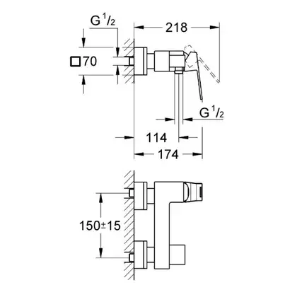 Grohe Eurocube Змішувач для душу, хром (23145000)