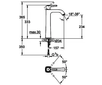 Змішувач на стільницю для раковини XL-розміру Grohe Grandera (23313000)