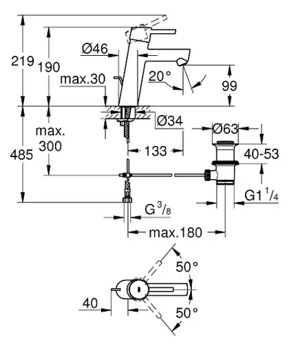Змішувач для умивальника Grohe Concetto M-Size, хром (23450001)