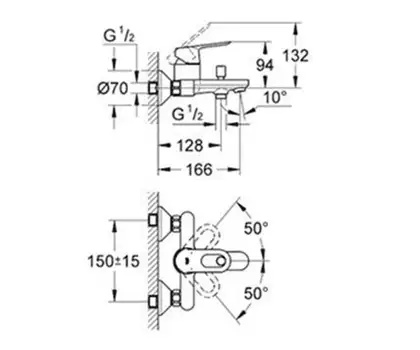 Grohe BauLoop Змішувач для ванни, хром (23603000)